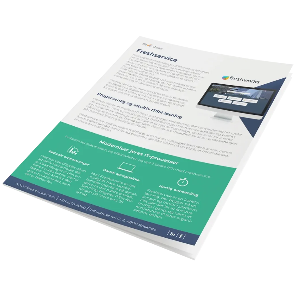 Download our one-pager about Freshservice. And learn more about Freshservice